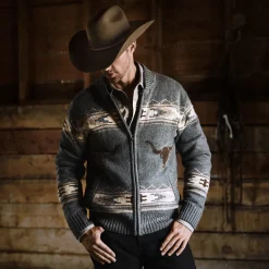 Online Stetson Longhorn Cardigan Grey