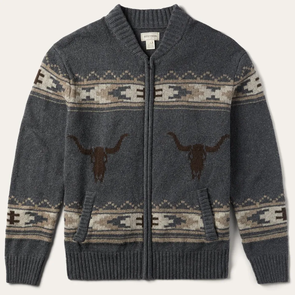 Outlet Stetson Longhorn Cardigan Grey