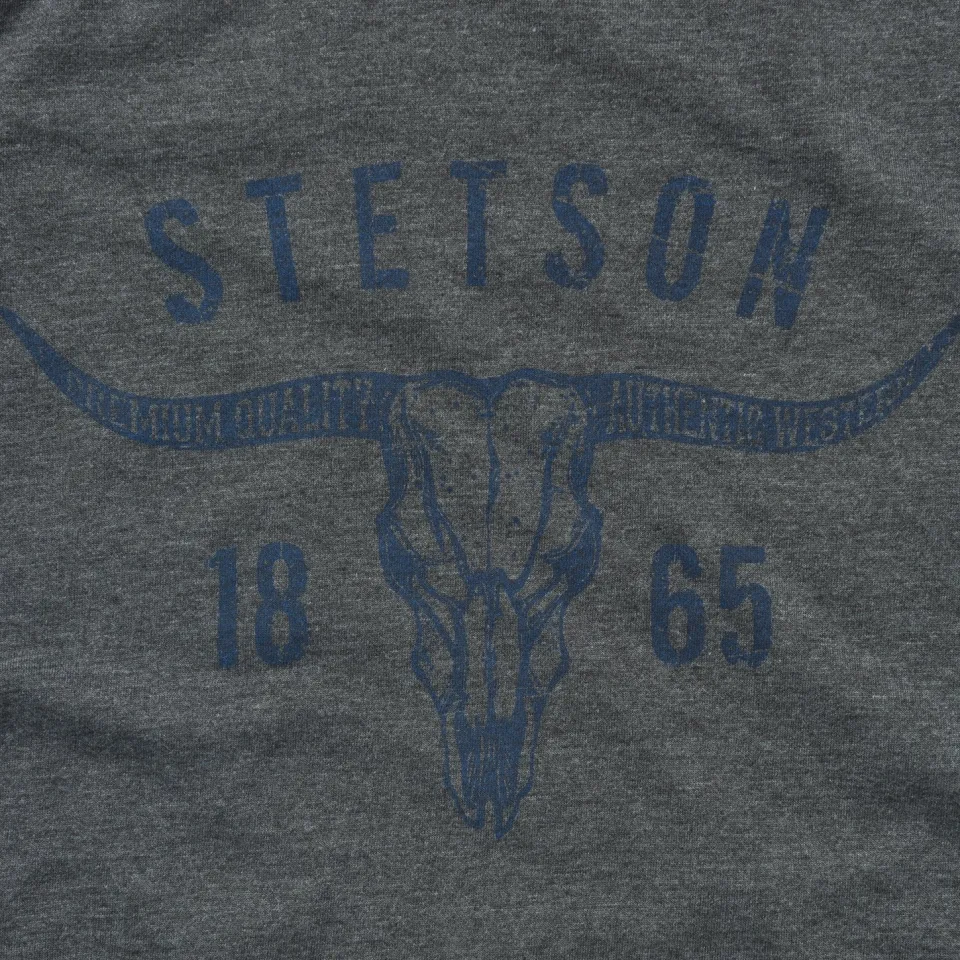 Discount Stetson Longhorn Graphic Tee Grey