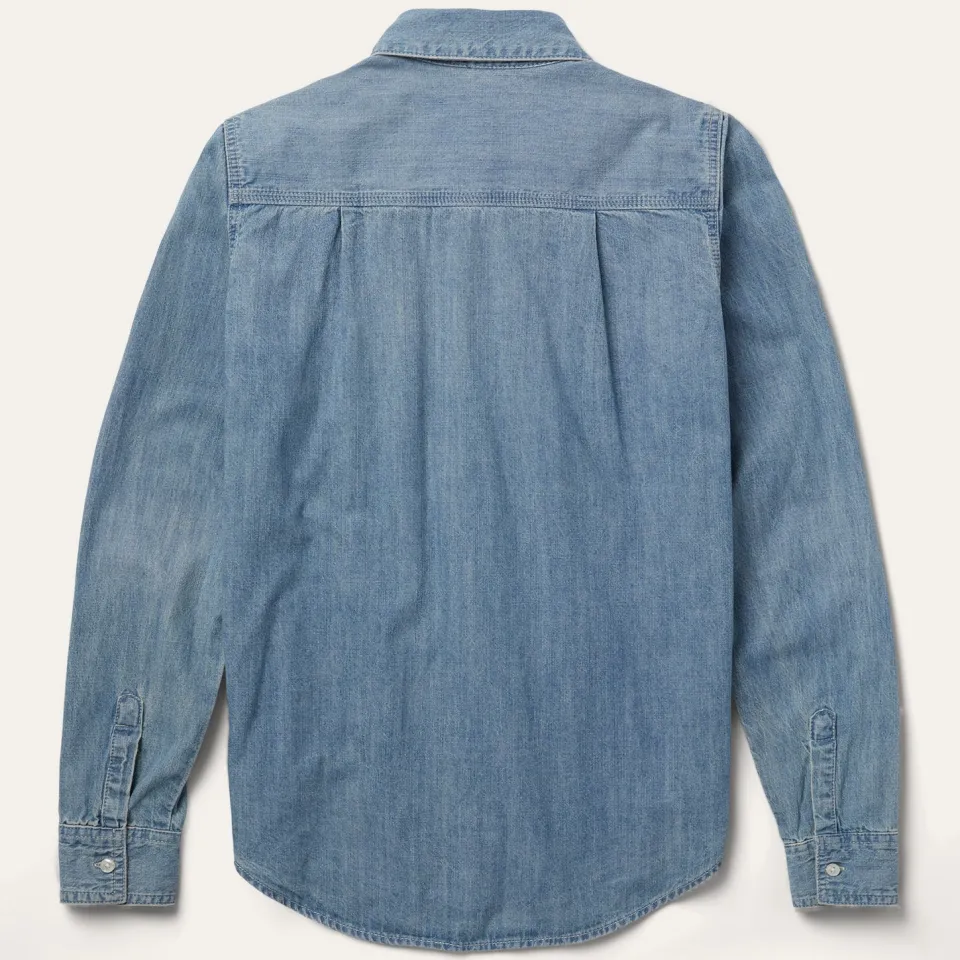 Sale Stetson Long-Sleeved Denim Shirt Blue