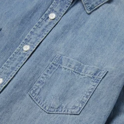 Sale Stetson Long-Sleeved Denim Shirt Blue