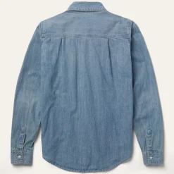 Outlet Stetson Long-Sleeved Denim Shirt Blue