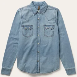 Stetson Loose Fit Denim Shirt Blue