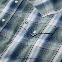 Discount Stetson Lucky Diamond Plaid Western Shirt Green