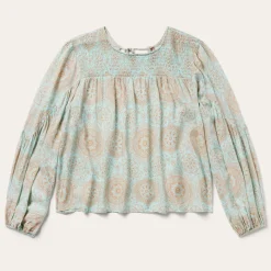 Online Stetson Mandala Print Peasant Blouse Blue