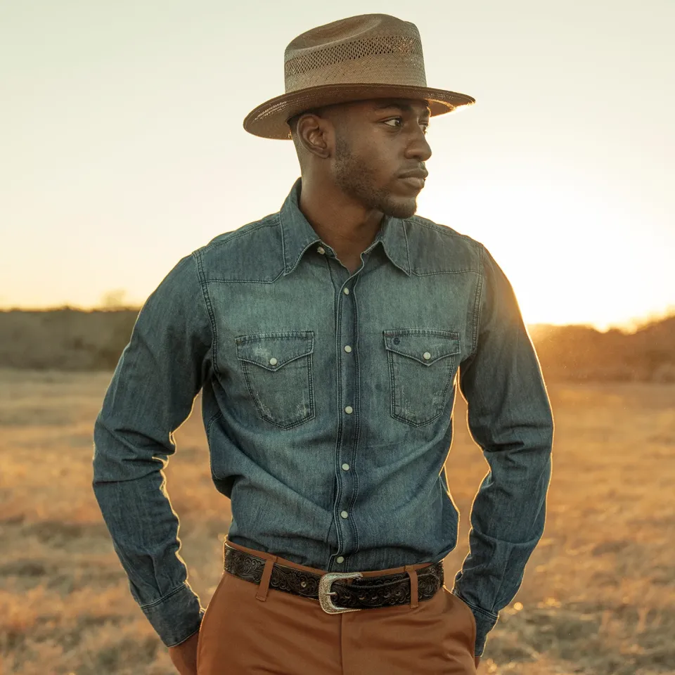 New Stetson Medium Denim Shirt Blue