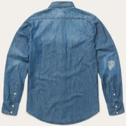 Discount Stetson Medium Denim Shirt Blue