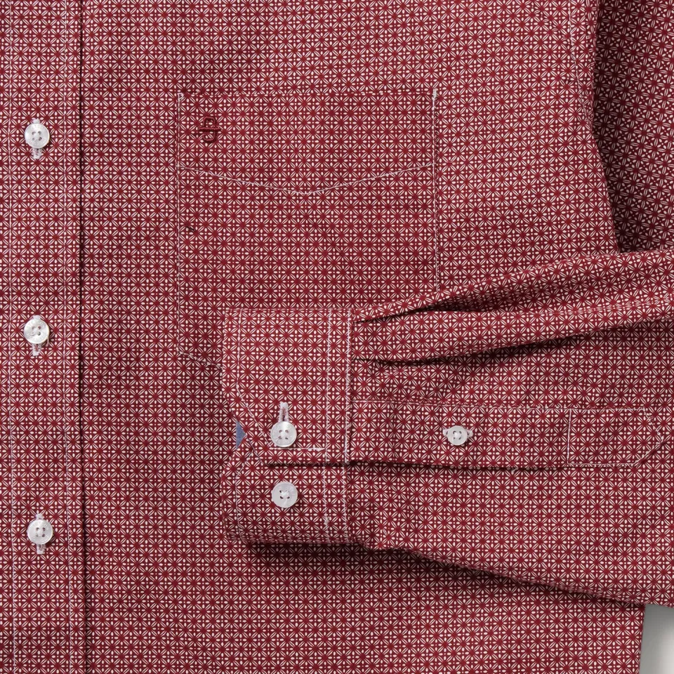 Clearance Stetson Micro Print Button-Front Shirt Red