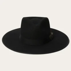 Online Stetson Midtown Wide Flat Brim Hat Black