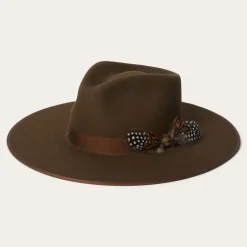 New Stetson Midtown Wide Flat Brim Hat Oak