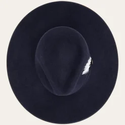 Outlet Stetson Midtown Wide Flat Brim Hat Navy