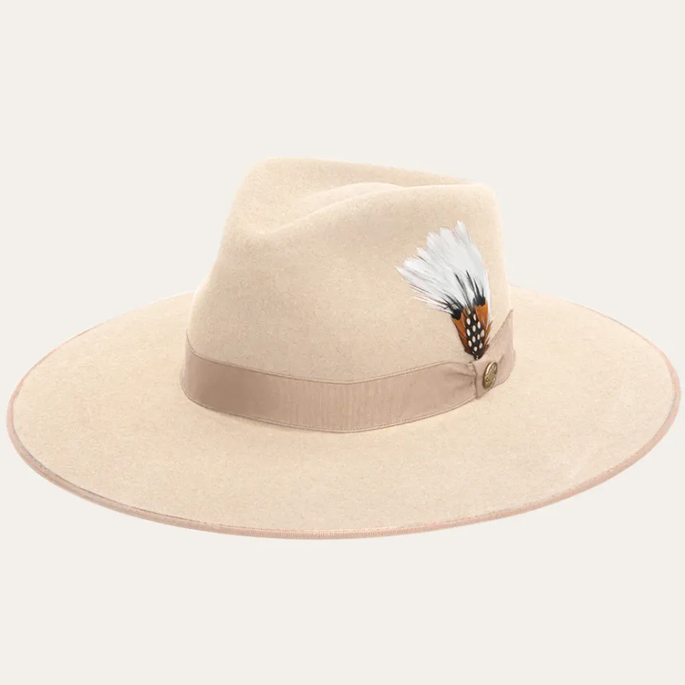 Hot Stetson Midtown Wide Flat Brim Hat Black