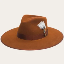 New Stetson Midtown Wide Flat Brim Hat Black