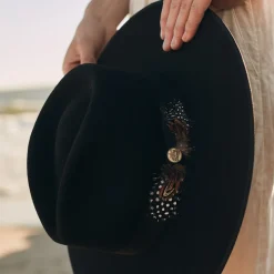 Stetson Midtown Wide Flat Brim Hat Black