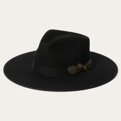 Hot Stetson Midtown Wide Flat Brim Hat Black