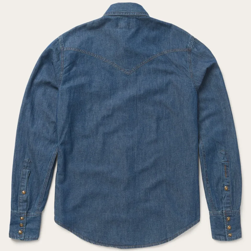 Hot Stetson Modern Denim Western Shirt Blue