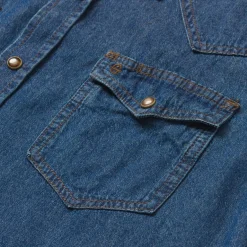 Hot Stetson Modern Denim Western Shirt Blue