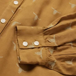 Stetson Mojave Longhorn Print Poet Blouse Brown