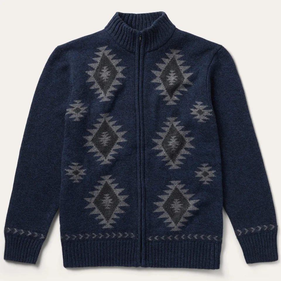 Best Stetson Navy Aztec Cardigan Blue