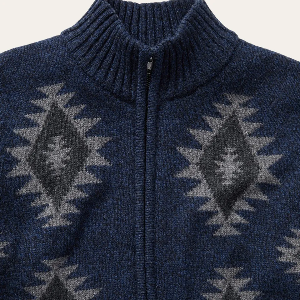 New Stetson Navy Aztec Cardigan Blue