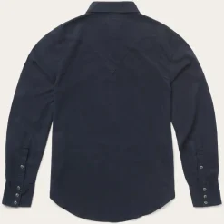 New Stetson Navy Twill Shirt Blue