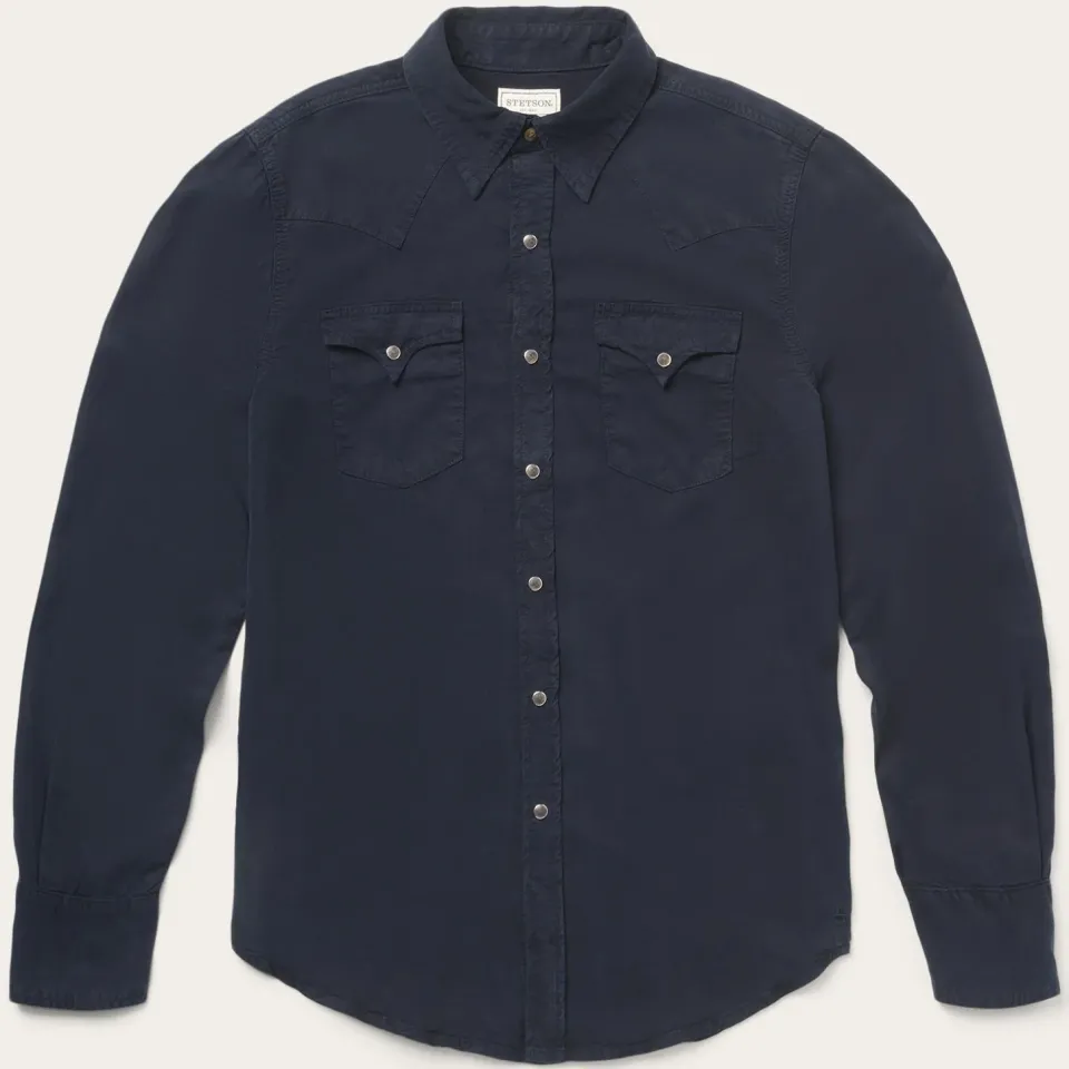 Best Stetson Navy Twill Shirt Blue