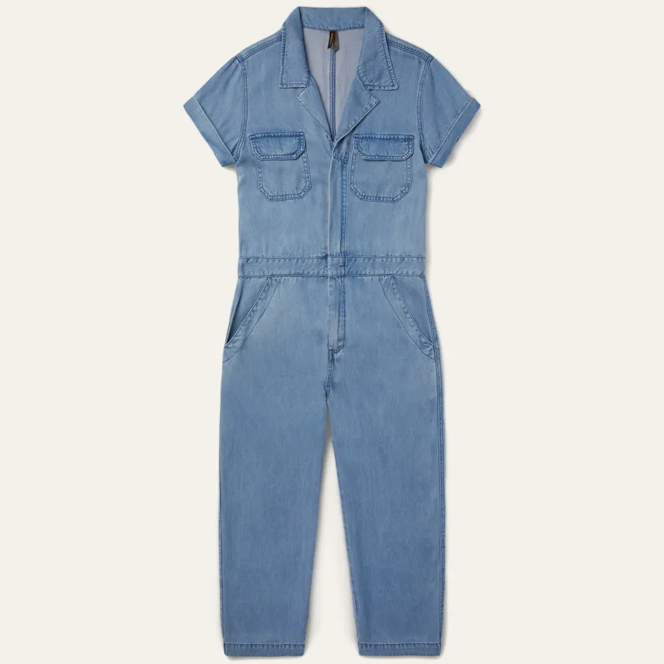 Discount Stetson Notch Collar Jumpsuit Blue
