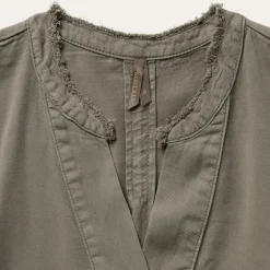 Sale Stetson Olive Lyocell Twill Peasant Top Green