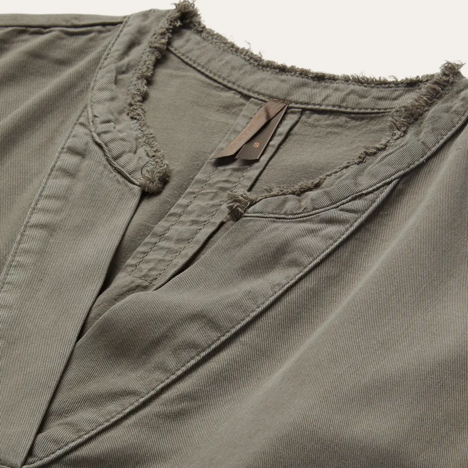 Sale Stetson Olive Lyocell Twill Peasant Top Green