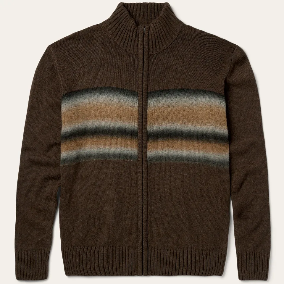 New Stetson Ombre Border Stripe Cardigan Brown