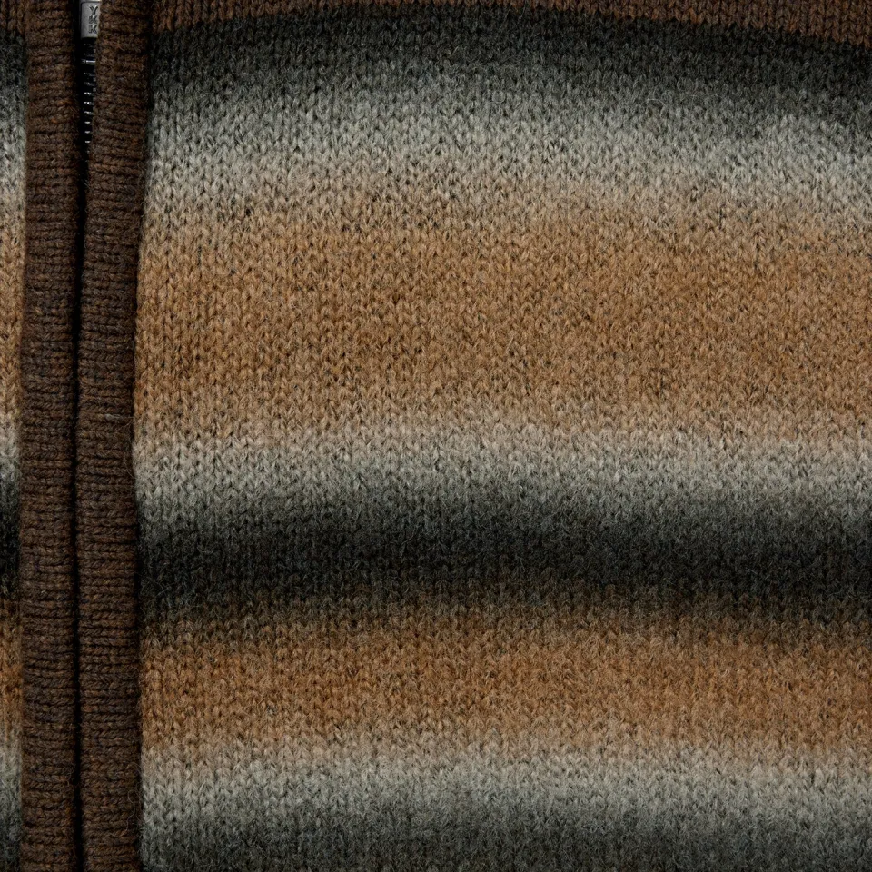 Stetson Ombre Border Stripe Cardigan Brown