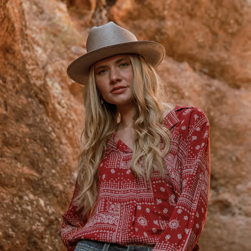 Hot Stetson Open Road Straw Hat Taupe