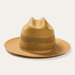 Clearance Stetson Open Road Vented Straw Cowboy Hat Cognac