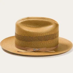 Clearance Stetson Open Road Vented Straw Cowboy Hat Cognac