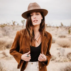 Hot Stetson Open Road Vented Straw Cowboy Hat Chocolate