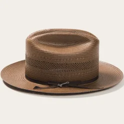 Hot Stetson Open Road Vented Straw Cowboy Hat Chocolate
