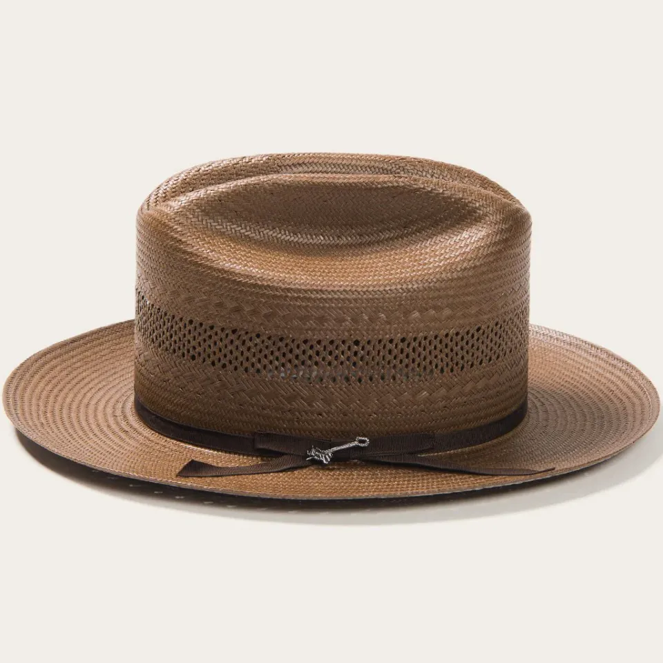 Hot Stetson Open Road Vented Straw Cowboy Hat Chocolate