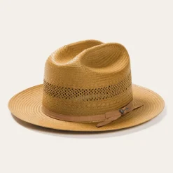 Best Stetson Open Road Vented Straw Cowboy Hat Cognac