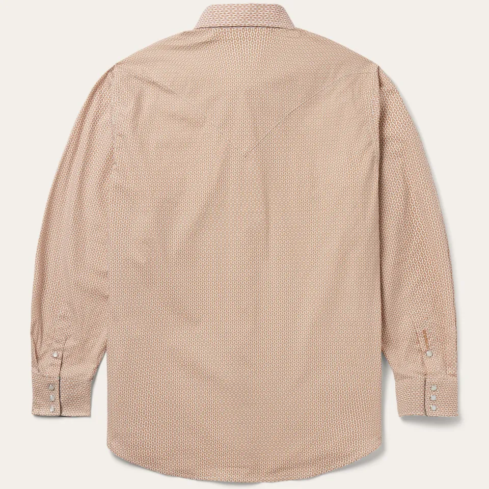 Discount Stetson Diamond Print Western Shirt Orange