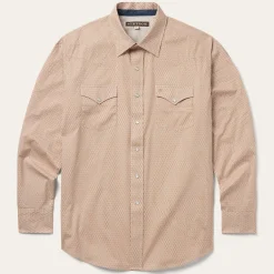 Clearance Stetson Diamond Print Western Shirt Orange