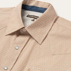 Clearance Stetson Diamond Print Western Shirt Orange