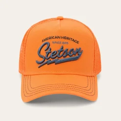 Hot Stetson Embroidered 1865 Trucker Cap Orange