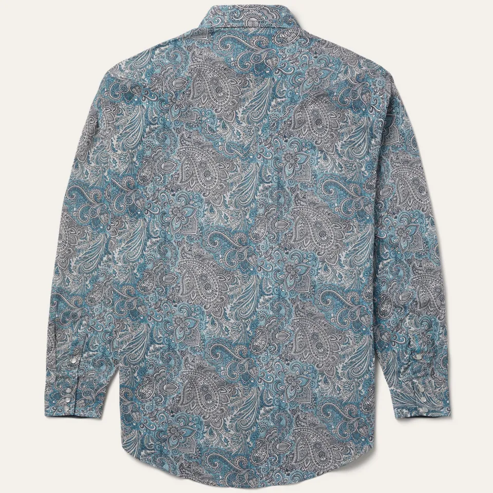 Hot Stetson Paisley Western Shirt Green