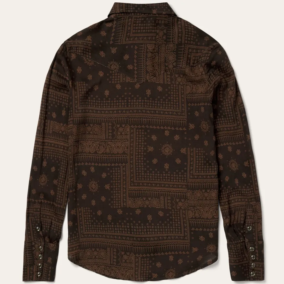 Sale Stetson Patchwork Bandana Print Blouse Brown