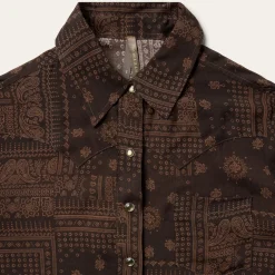 Sale Stetson Patchwork Bandana Print Blouse Brown