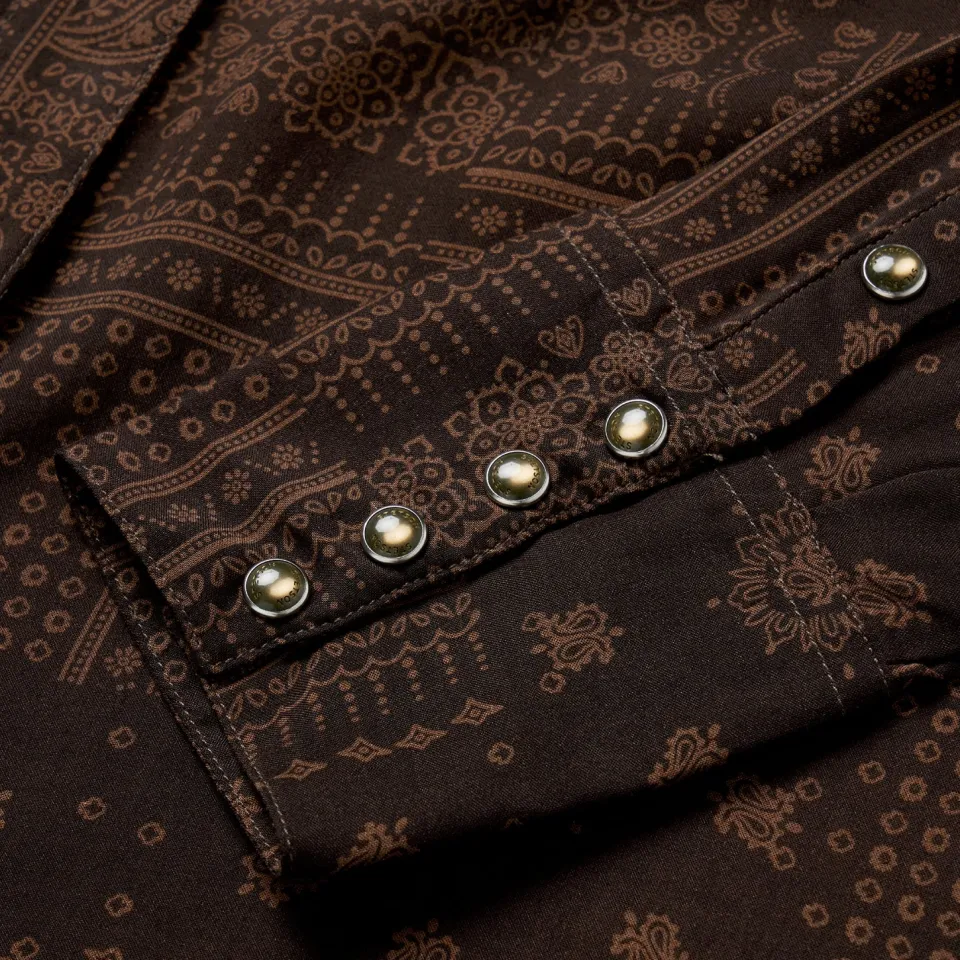 Sale Stetson Patchwork Bandana Print Blouse Brown