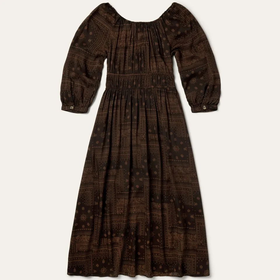 Online Stetson Patchwork Bandana Print Dress Brown