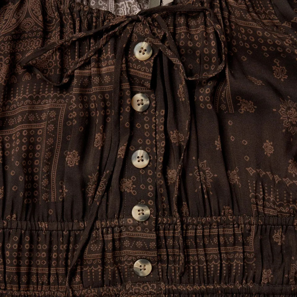 Online Stetson Patchwork Bandana Print Dress Brown