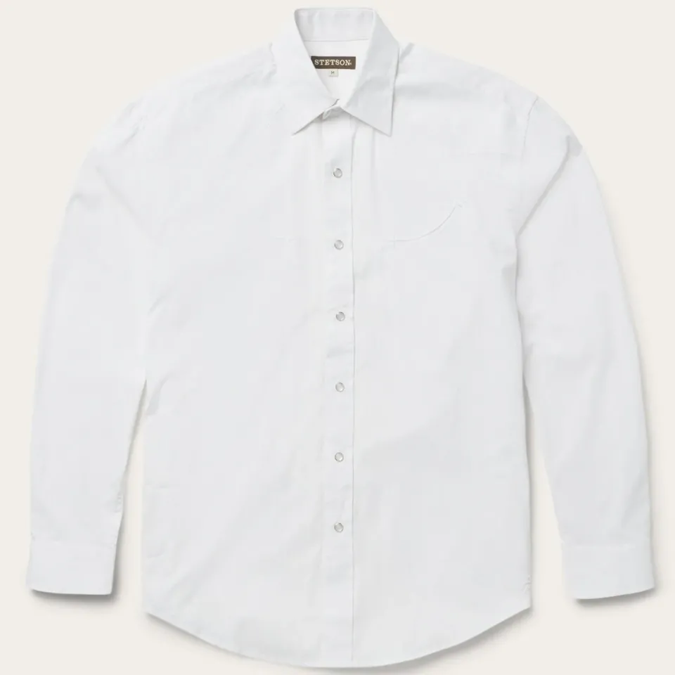Online Stetson Pin Point Oxford Shirt White