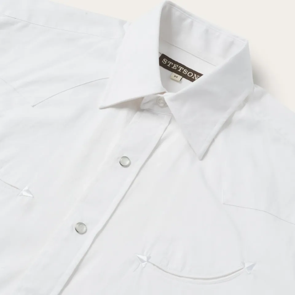 Online Stetson Pin Point Oxford Shirt White